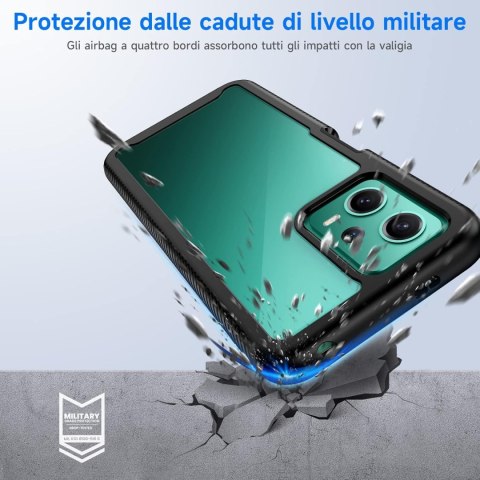 ETUI XIAOMI REDMI NOTE 12 5G PRZEZROCZYSTE CZARNA RAMKA BUMPER SOLIDNE