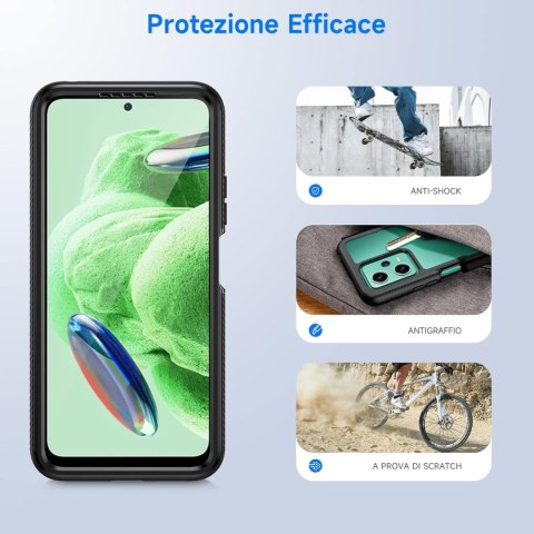 ETUI XIAOMI REDMI NOTE 12 5G PRZEZROCZYSTE CZARNA RAMKA BUMPER SOLIDNE