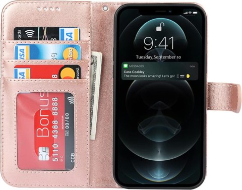 ETUI OCHRONNE APPLE IPHONE 11 Z KLAPKĄ RÓŻOWE +SMYCZ A2111