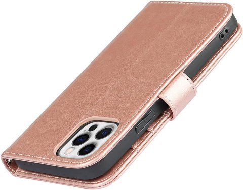 ETUI OCHRONNE APPLE IPHONE 11 Z KLAPKĄ RÓŻOWE +SMYCZ A2111