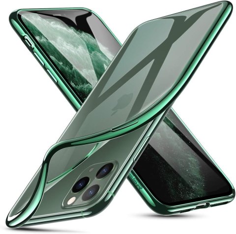 ETUI OCHRONNE APPLE IPHONE 11PRO MAX PRZEZROCZYSTE ZIELONA RAMKA SILIKONOWE