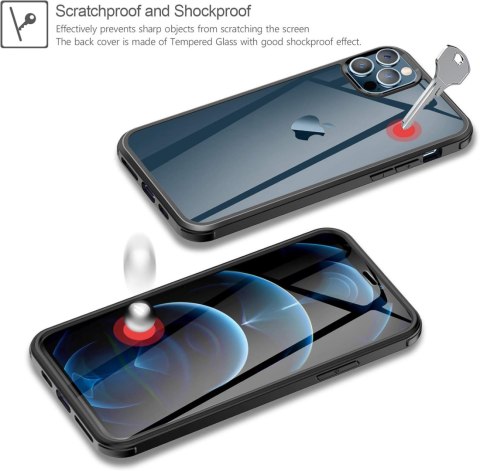 ETUI OCHRONNE APPLE IPHONE 12 PRO/ 12 PRZEZROCZYSTE CZARNA RAMKA BUMPER