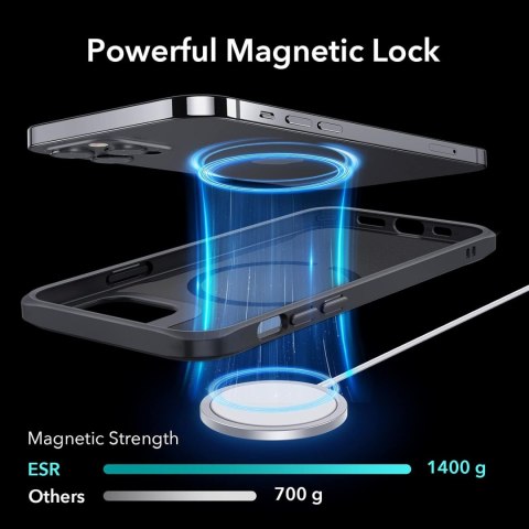 ETUI OCHRONNE APPLE IPHONE 12 PRO MAX CZARNE MAGNETYCZNE ŁADOWANIE CASE