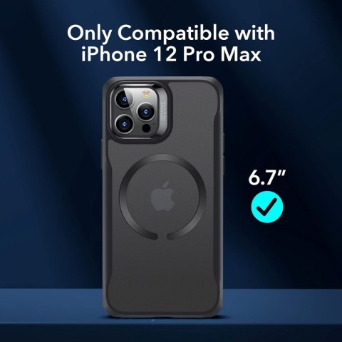 ETUI OCHRONNE APPLE IPHONE 12 PRO MAX CZARNE MAGNETYCZNE ŁADOWANIE CASE