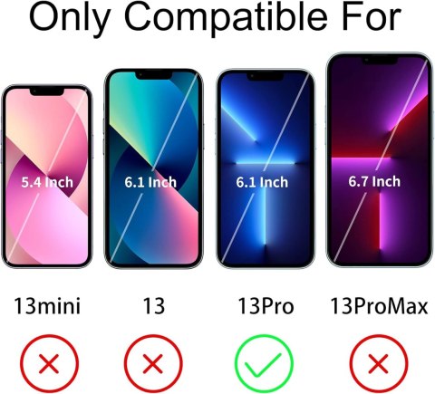 ETUI OCHRONNE APPLE IPHONE 13 PRO PRZEZROCZYSTE SMYCZ CZARNA 2X SZKŁO A2483