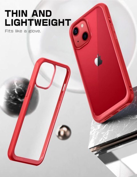 ETUI OCHRONNE APPLE IPHONE 13 PRZEZROCZYSTE CZERWONA RAMKA A2482