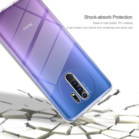 ETUI OCHRONNE XIAOMI REDMI NOTE 9 PRZEZROCZYSTE BEZBARWNE SILIKONOWE CASE