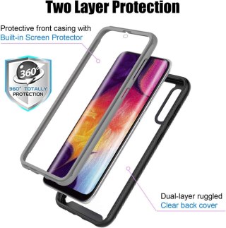 ETUI OCHRONNE SAMSUNG GALAXY A30S/ A50 PRZEZROCZYSTE CZARNA RAMKA BUMPER