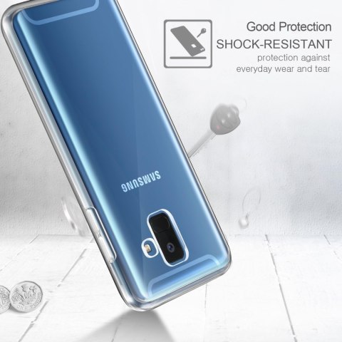 ETUI OCHRONNE SAMSUNG GALAXY A6 PRZEZROCZYSTE BEZBARWNE 1X SZKŁO CASE