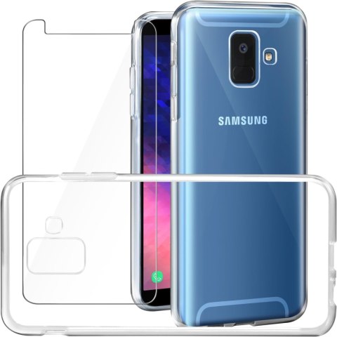 ETUI OCHRONNE SAMSUNG GALAXY A6 PRZEZROCZYSTE BEZBARWNE 1X SZKŁO CASE