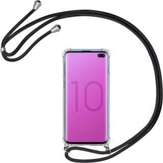 ETUI OCHRONNE SAMSUNG GALAXY S10 PLUS PRZEZROCZYSTE SMYCZ CZARNA CASE