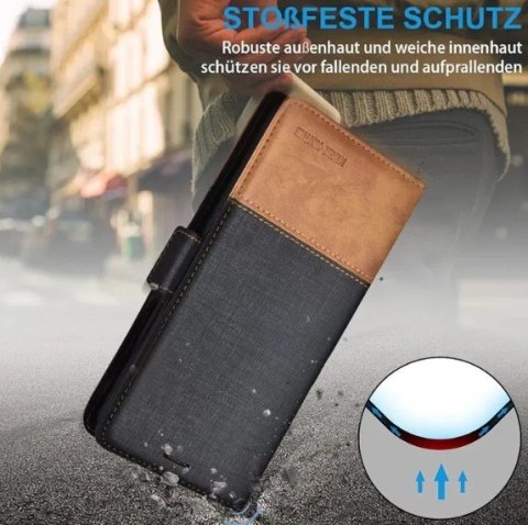 ETUI OCHRONNE SAMSUNG GALAXY S21 ULTRA Z KLAPKĄ GRANATOWE SKÓRZANE SM-G998