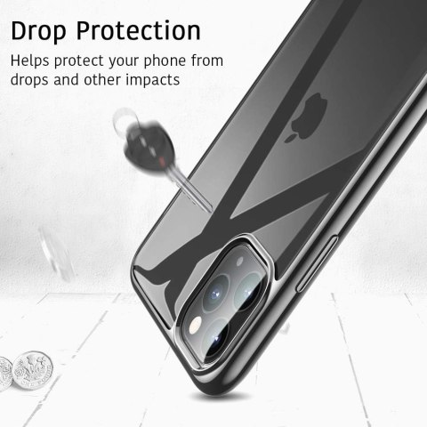 ETUI OCHRPNNE APPLE IPHONE 11 PRO MAX BEZBARWNE CZARNA RAMKA CASE A2161