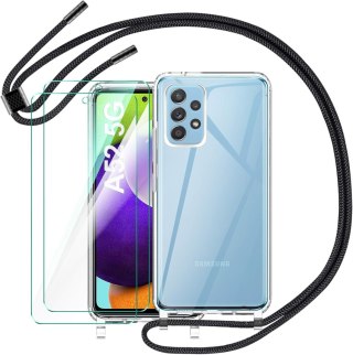 ETUI SAMSUNG GALAXY A52 PRZEZROCZYSTE ZE SMYCZĄ 2SZKŁA HARTOWANE