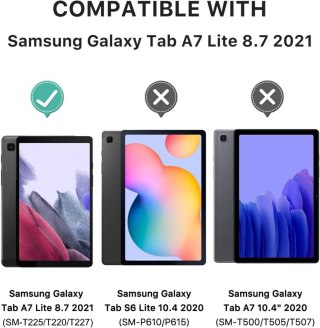 ETUI TABLET SAMSUNG GALAXY TAB A7 LITE ZAMYKANE GRANATOWE Z KLAPKĄ SM-T225