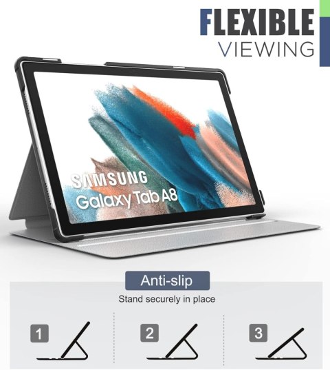 ETUI TABLET SAMSUNG GALAXY TAB A8 10.5" CZARNE Z KLAPKĄ MATOWE ZAMYKANE