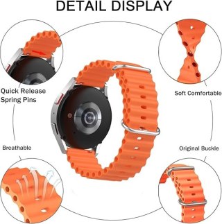 2xPASEK DO ZEGARKA Samsung Galaxy Watch 5/4 SILIKON ZIELONY POMARAŃCZ 20mm