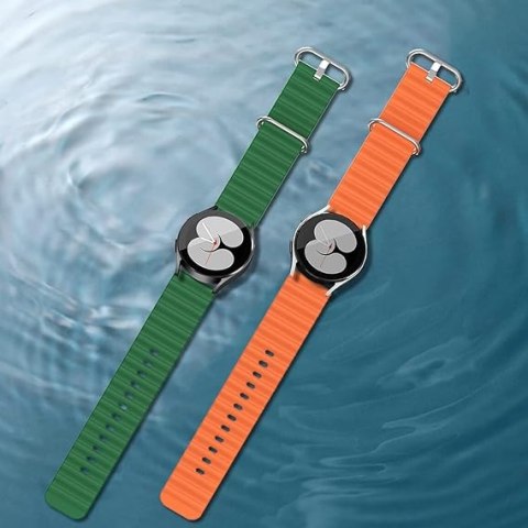 2xPASEK DO ZEGARKA Samsung Galaxy Watch 5/4 SILIKON ZIELONY POMARAŃCZ 20mm