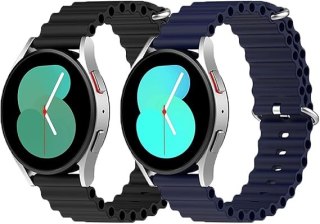 2xPASEK DO ZEGARKA Samsung Galaxy Watch 5/4/3 SILIKONOWY CZARNY NIEBIESKI 20mm