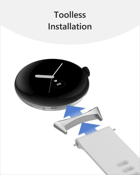 ADAPTER PASKA 20mm DO ZEGARKA Google Pixel 3/2 41mm SREBRNY 4szt