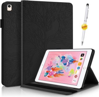 ETUI DO APPLE IPAD 10.2" 9 GEN SKÓRZANE CZARNE Z KLAPKĄ OCHRONNE EKO +RYSIK