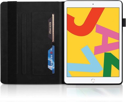 ETUI DO APPLE IPAD 10.2" 9 GEN SKÓRZANE CZARNE Z KLAPKĄ OCHRONNE EKO +RYSIK