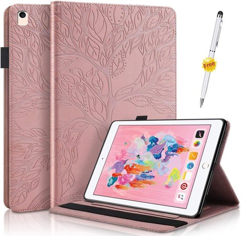 ETUI DO APPLE IPAD AIR 11 EKO SKÓRA ROSE GOLD Z KLAPKĄ SOLIDNY +RYSIK