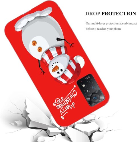 ETUI DO XIAOMI MI 11 LITE 4G/5G CZERWONY CASE MERRY CHRISTMAS BAŁWANEK