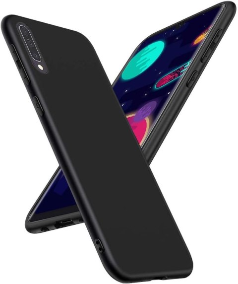 ETUI DO SAMSUNG GALAXY A50 SILIKONOWE CZARNE GŁADKIE OCHRONA CASE MATOWY