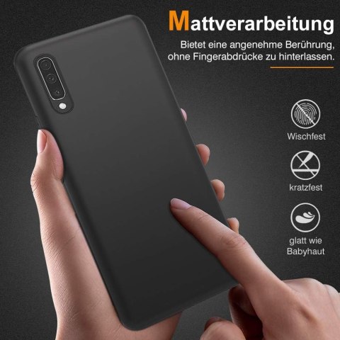 ETUI DO SAMSUNG GALAXY A50 SILIKONOWE CZARNE GŁADKIE OCHRONA CASE MATOWY