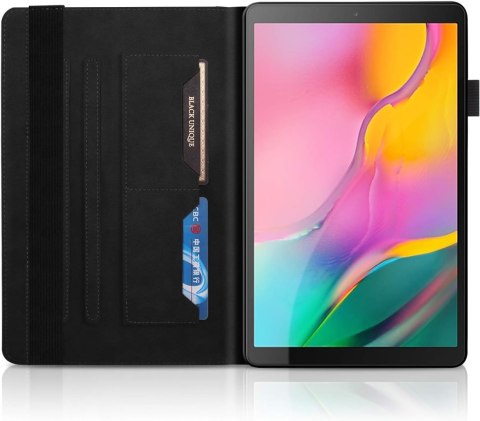 ETUI DO TABLETU SAMSUNG GALAXY TAB A 10.1 T580 CZARNE SATYNOWE SKŁADANE