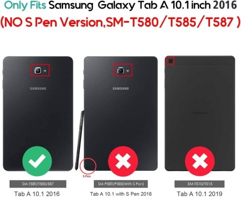 ETUI DO TABLETU SAMSUNG GALAXY TAB A 10.1 T580 CZARNE SATYNOWE SKŁADANE