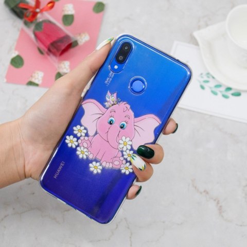 ETUI POKROWIEC XIAOMI MI 8 SE CASE SILIKON BEZBARWNE PLECKI WZÓR SŁONIK