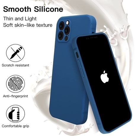 ETUI SILIKONOWE APPLE IPHONE 13 PRO MAX NIEBIESKI + 2x SZKŁO