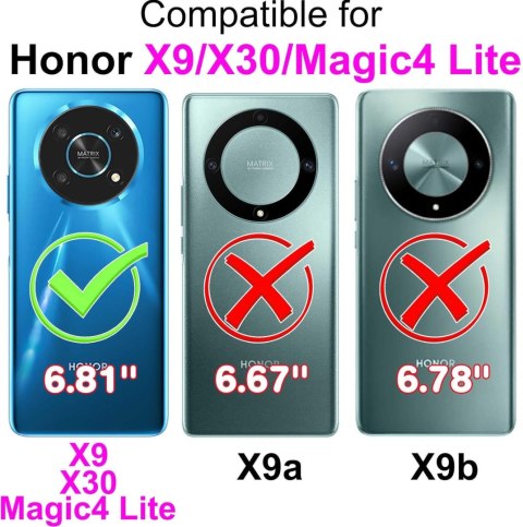 ETUI Z KLAPKĄ DO HONOR MAGIC4 LITE /X9 / X30 PORTFEL GRANATOWY EKO SKÓRA