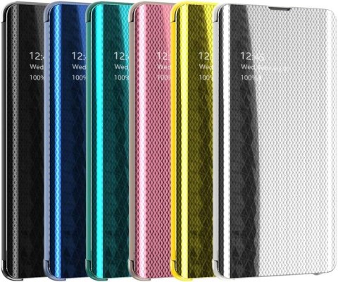 ETUI Z KLAPKĄ SAMSUNG GALAXY S20 CASE LUSTRZANE SREBRNE SM-G980F