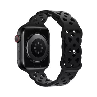 PASEK DO ZEGARKA APPLE WATCH 38/40/41 mm SE/9/8/7/6/5/4/3/2/1 CZARNY AŻUR