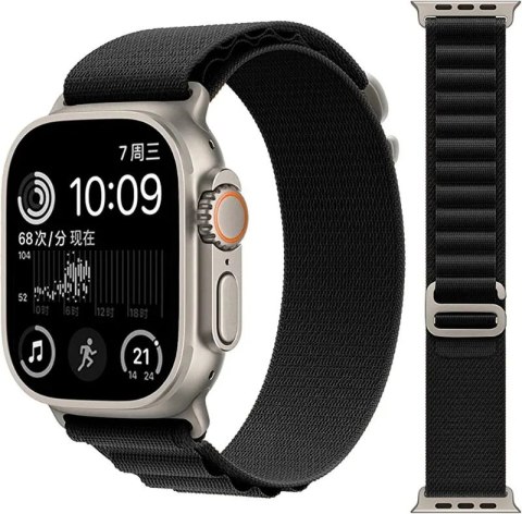 PASEK DO ZEGARKA APPLE WATCH 38/40/42mm SE/9/8/7/6/5/4/3/2 CZARNY