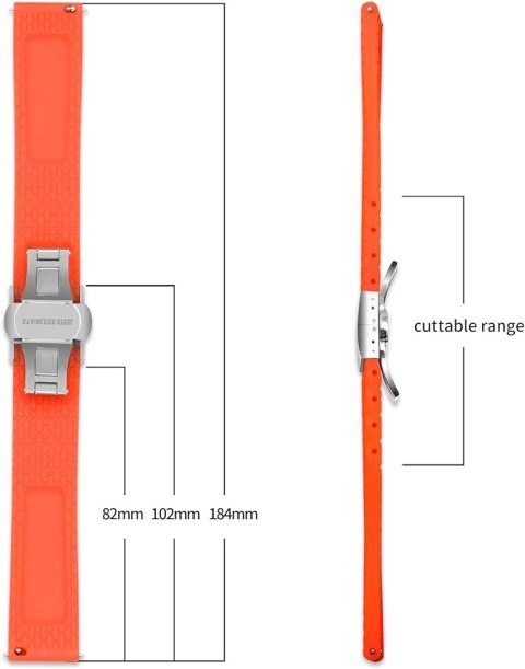 PASEK DO ZEGARKA CZERWONY SILIKONOWY UNIWERSALNY 18mm