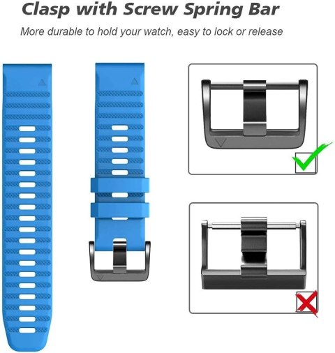 PASEK DO ZEGARKA GARMIN Fenix 6X/6X Pro/5X/5X Plus NIEBIESKI