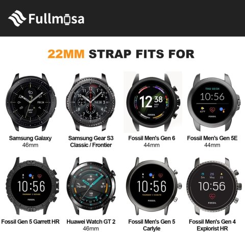 PASEK DO ZEGARKA Samsung Galaxy Watch Huawei CZARNY SILIKONOWY 22mm