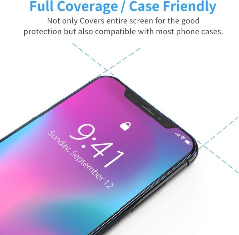 1x SZKŁO HARTOWANE DO APPLE IPHONE X/XS SOLIDNA OCHRONA +RAMKA DO MONTAŻU