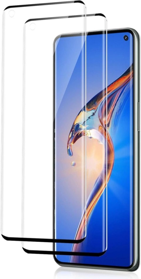 2x SZKŁO HARTOWANE 9H ONEPLUS 10 PRO 6.70" ZAOKRĄGLONE BOKI CZARNE RAMKI