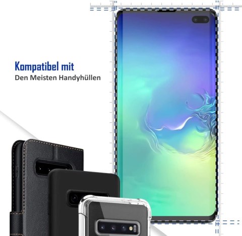 2x SZKŁO HARTOWANE DO SAMSUNG GALAXY S10+ MOCNE SOLIDNE ZAOKRĄGLONE BOKI