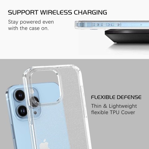 ETUI APPLE IPHONE 15 PRO MAX BEZBARWNE PLECKI SILIKONOWE BROKATOWE