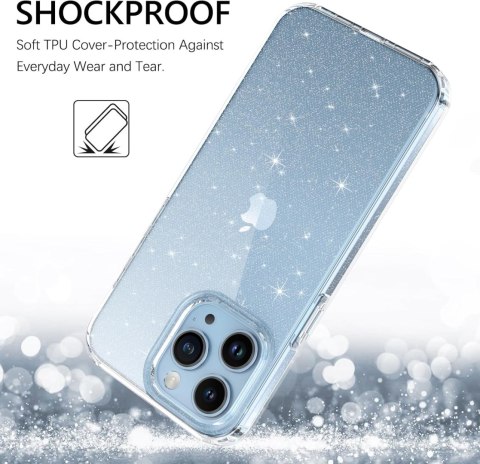 ETUI APPLE IPHONE 15 PRO MAX BEZBARWNE PLECKI SILIKONOWE BROKATOWE