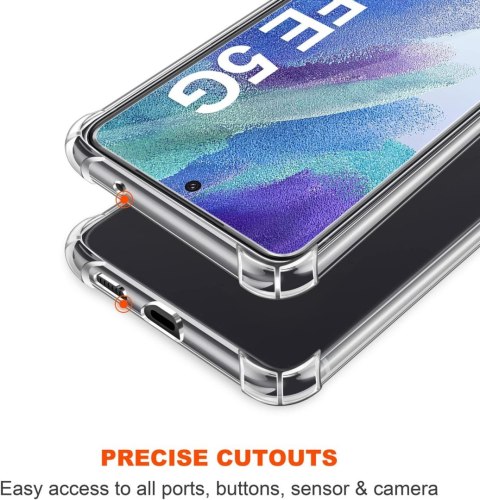 ETUI DO SAMSUNG GALAXY S21 FE 5G BEZBARWNE SILIKONOWE PLECKI +3x SZKŁO