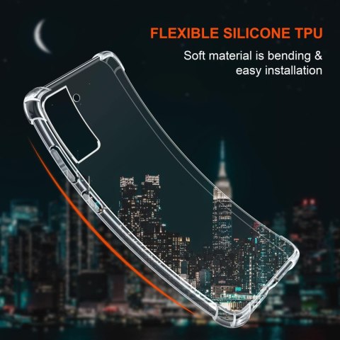 ETUI DO SAMSUNG GALAXY S21 FE 5G BEZBARWNE SILIKONOWE PLECKI +3x SZKŁO