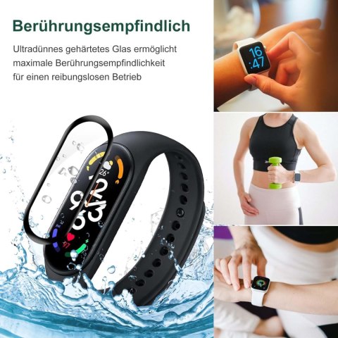 ETUI FOLIA NA SMARTWATCH OPASKE XIAOMI MI BAND 7 CZARNA RAMKA 2 SZTUKI