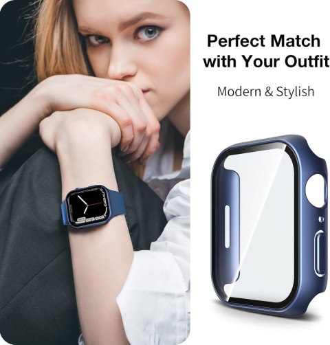 ETUI OCHRONNE ZEGAREK APPLE WATCH SERIES 7 45mm NIEBIESKIE 2 SZTUKI SOLIDNE